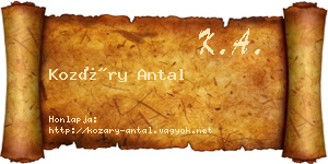Kozáry Antal névjegykártya